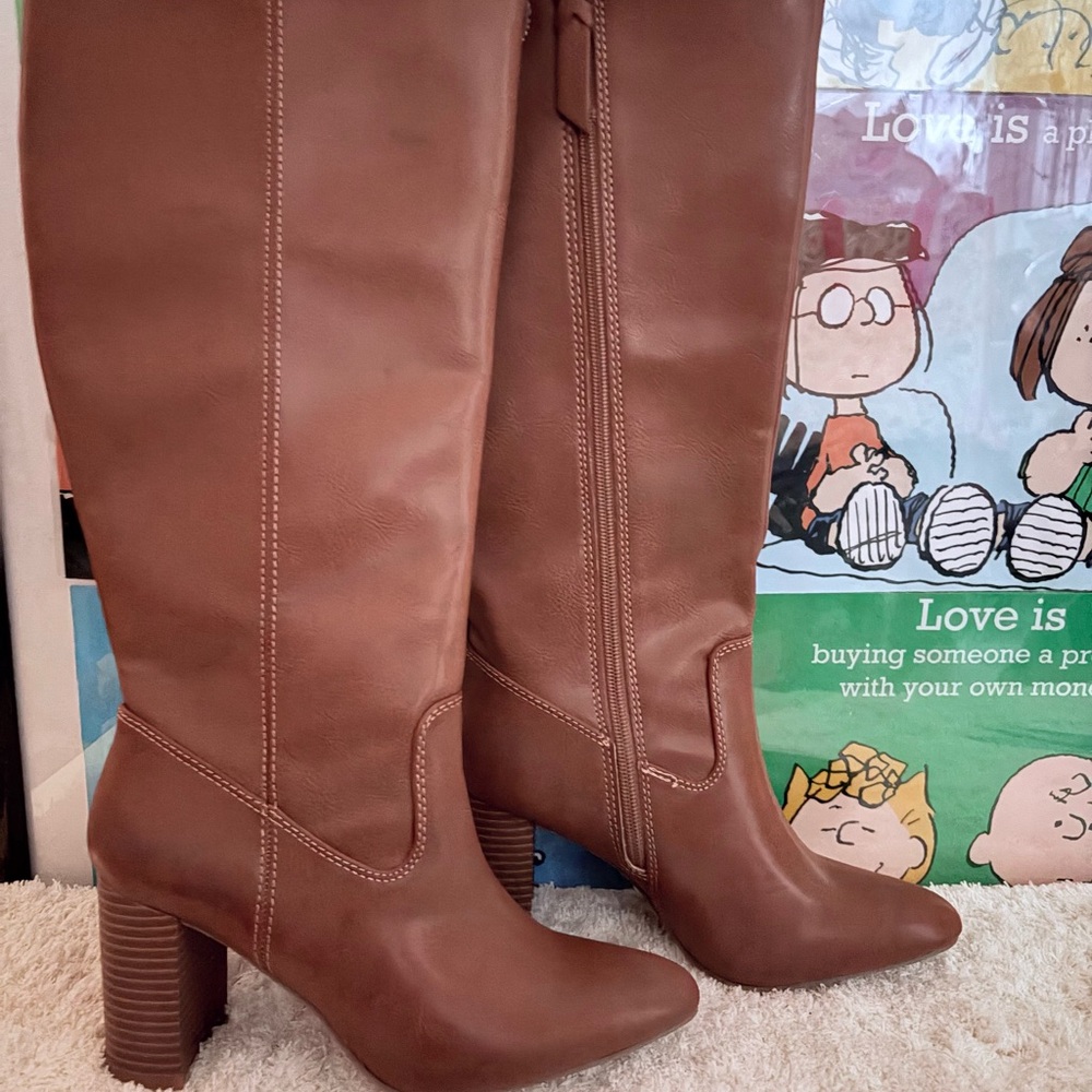 a.n.a Tan Heeled Boots